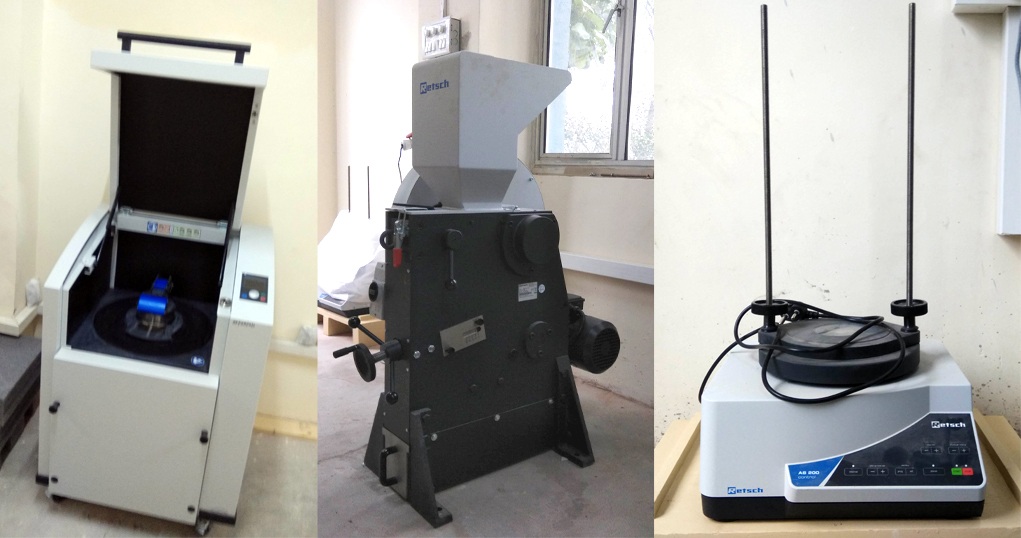 Jaw crusher, vibratory disk mill & sieve shaker Jaw crusher, vibratory disk mill & sieve shaker
