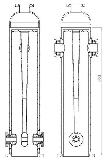 The low beta resonator; schematic (left) The low beta resonator; schematic (left)